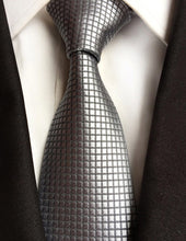 Charger l'image dans la galerie, New Fashion Striped Plaid Men's Tie Red Blue Grey Classic Neck Ties Leisure Business Wedding High Quality 8cm Silk Necktie