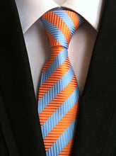 Charger l'image dans la galerie, New Fashion Striped Plaid Men's Tie Red Blue Grey Classic Neck Ties Leisure Business Wedding High Quality 8cm Silk Necktie