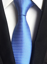 Charger l'image dans la galerie, New Fashion Striped Plaid Men's Tie Red Blue Grey Classic Neck Ties Leisure Business Wedding High Quality 8cm Silk Necktie