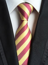 Charger l'image dans la galerie, New Fashion Striped Plaid Men's Tie Red Blue Grey Classic Neck Ties Leisure Business Wedding High Quality 8cm Silk Necktie