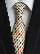 Charger l'image dans la galerie, New Fashion Striped Plaid Men's Tie Red Blue Grey Classic Neck Ties Leisure Business Wedding High Quality 8cm Silk Necktie