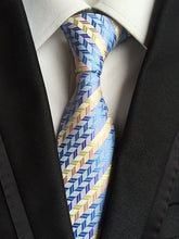 Charger l'image dans la galerie, New Fashion Striped Plaid Men's Tie Red Blue Grey Classic Neck Ties Leisure Business Wedding High Quality 8cm Silk Necktie