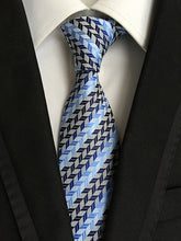 Charger l'image dans la galerie, New Fashion Striped Plaid Men's Tie Red Blue Grey Classic Neck Ties Leisure Business Wedding High Quality 8cm Silk Necktie