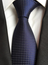 Charger l'image dans la galerie, New Fashion Striped Plaid Men's Tie Red Blue Grey Classic Neck Ties Leisure Business Wedding High Quality 8cm Silk Necktie