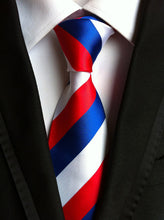 Charger l'image dans la galerie, New Fashion Striped Plaid Men's Tie Red Blue Grey Classic Neck Ties Leisure Business Wedding High Quality 8cm Silk Necktie
