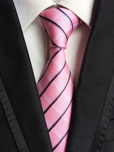 Charger l'image dans la galerie, New Fashion Striped Plaid Men's Tie Red Blue Grey Classic Neck Ties Leisure Business Wedding High Quality 8cm Silk Necktie