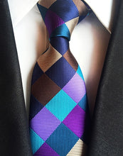 Charger l'image dans la galerie, New Fashion Striped Plaid Men's Tie Red Blue Grey Classic Neck Ties Leisure Business Wedding High Quality 8cm Silk Necktie
