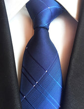Charger l'image dans la galerie, New Fashion Striped Plaid Men's Tie Red Blue Grey Classic Neck Ties Leisure Business Wedding High Quality 8cm Silk Necktie