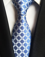 Charger l'image dans la galerie, New Fashion Striped Plaid Men's Tie Red Blue Grey Classic Neck Ties Leisure Business Wedding High Quality 8cm Silk Necktie