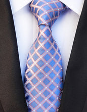 Charger l'image dans la galerie, New Fashion Striped Plaid Men's Tie Red Blue Grey Classic Neck Ties Leisure Business Wedding High Quality 8cm Silk Necktie