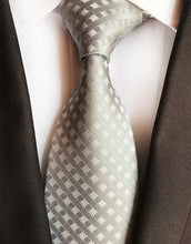 Charger l'image dans la galerie, New Fashion Striped Plaid Men's Tie Red Blue Grey Classic Neck Ties Leisure Business Wedding High Quality 8cm Silk Necktie