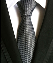 Charger l'image dans la galerie, New Fashion Striped Plaid Men's Tie Red Blue Grey Classic Neck Ties Leisure Business Wedding High Quality 8cm Silk Necktie