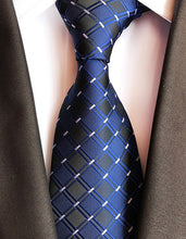 Charger l'image dans la galerie, New Fashion Striped Plaid Men's Tie Red Blue Grey Classic Neck Ties Leisure Business Wedding High Quality 8cm Silk Necktie