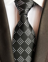 Charger l'image dans la galerie, New Fashion Striped Plaid Men's Tie Red Blue Grey Classic Neck Ties Leisure Business Wedding High Quality 8cm Silk Necktie