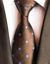 Charger l'image dans la galerie, New Fashion Striped Plaid Men's Tie Red Blue Grey Classic Neck Ties Leisure Business Wedding High Quality 8cm Silk Necktie