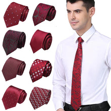 Charger l'image dans la galerie, 100% Silk tie skinny 7.5 cm Red floral necktie high fashion plaid ties for men slim cotton cravat neckties Mens gravatas