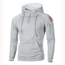 Charger l'image dans la galerie, Hip Hop Zipper Hooded Sweatshirt Men Spring Casual Flag Print Pullover Hoodies Sweatshirts Male Solid Streetswear Red Black