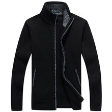 Charger l'image dans la galerie, Winter Thick Men's Knitted Sweater Coat Off White Long Sleeve Cardigan Fleece Full Zip Male Causal Plus Size Clothing for Autumn