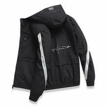 Charger l'image dans la galerie, Men windbreaker Casual Spring Autumn Lightweight Jacket 2019 New Arrival Hooded Contrast Color Zipper up Jackets Outwear Cheap