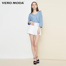 Charger l'image dans la galerie, Vero Moda Women's Lace-Up Collar Stripe 3/4 Sleeves Shirt | 318331525