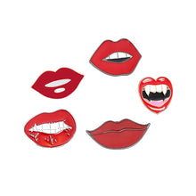Charger l'image dans la galerie, Fashion Sexy Red Lips Enamel Pin Brooches For Women Cartoon Lipstick Brooch Badges Denim Accessories Lapel Pins Girl Men Jewelry
