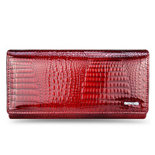 Charger l'image dans la galerie, DICIHAYA Genuine Leather Women's Wallets Fallow Long Ladies Double Zipper Wallet Clutch Bag Design Red Purse Crocodile Purses