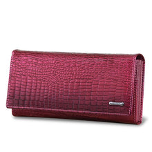 Charger l'image dans la galerie, DICIHAYA Genuine Leather Women's Wallets Fallow Long Ladies Double Zipper Wallet Clutch Bag Design Red Purse Crocodile Purses