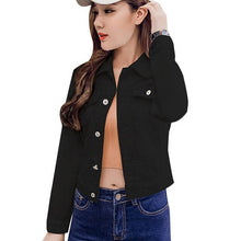 Charger l'image dans la galerie, Women Denim Jacket New Autumn Vintage Streetwear Coats Women's Basic Jeans Jacket Long Sleeve Denim Red Female Jackets Tops