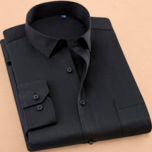 Charger l'image dans la galerie, New Autumn Mens Dress Shirt Long Sleeve Casual Pure Color Business Red Stand collar Male Clothing Camisa Masculina Social