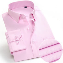 Charger l'image dans la galerie, New Autumn Mens Dress Shirt Long Sleeve Casual Pure Color Business Red Stand collar Male Clothing Camisa Masculina Social