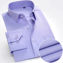 Charger l'image dans la galerie, New Autumn Mens Dress Shirt Long Sleeve Casual Pure Color Business Red Stand collar Male Clothing Camisa Masculina Social