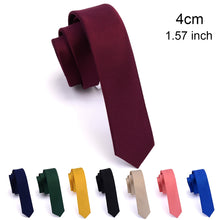 Charger l&#39;image dans la galerie, GUSLESON Quality Casual 4cm Slim Solid Tie Red Yellow Green Ties Handmade Fashion Men Woven Skinny Necktie For Wedding Party
