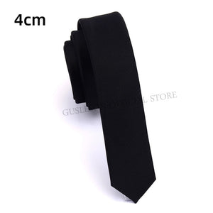 GUSLESON Quality Casual 4cm Slim Solid Tie Red Yellow Green Ties Handmade Fashion Men Woven Skinny Necktie For Wedding Party