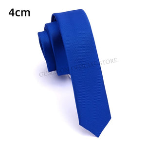 GUSLESON Quality Casual 4cm Slim Solid Tie Red Yellow Green Ties Handmade Fashion Men Woven Skinny Necktie For Wedding Party