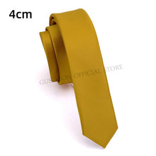 Charger l&#39;image dans la galerie, GUSLESON Quality Casual 4cm Slim Solid Tie Red Yellow Green Ties Handmade Fashion Men Woven Skinny Necktie For Wedding Party
