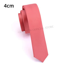 Charger l&#39;image dans la galerie, GUSLESON Quality Casual 4cm Slim Solid Tie Red Yellow Green Ties Handmade Fashion Men Woven Skinny Necktie For Wedding Party
