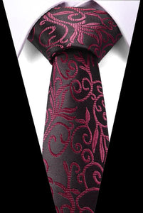 100% Silk tie skinny 7.5 cm Red floral necktie high fashion plaid ties for men slim cotton cravat neckties Mens gravatas