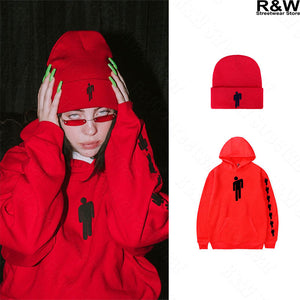 Billie Eilish hoodies women men streetwear girl red clothes harajuku shirt beanies new sweatshirts Top hat bad guy