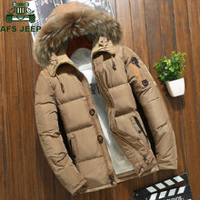 Charger l&#39;image dans la galerie, Brand Russia Winter Jacket Men White Duck Down Parkas Jacket Thick Warm Snow Parkas hombre Hooded Warm Overcoat Windbreaker
