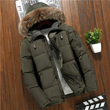 Charger l&#39;image dans la galerie, Brand Russia Winter Jacket Men White Duck Down Parkas Jacket Thick Warm Snow Parkas hombre Hooded Warm Overcoat Windbreaker
