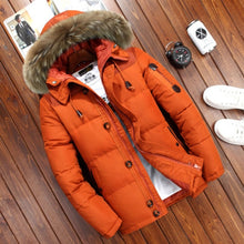 Charger l&#39;image dans la galerie, Brand Russia Winter Jacket Men White Duck Down Parkas Jacket Thick Warm Snow Parkas hombre Hooded Warm Overcoat Windbreaker
