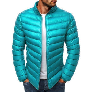 SHUJIN Slim Warm Coats Spring Winter Men's Lightweight Windproof Packable Warm Jacket Solid Color Jackests Outwear