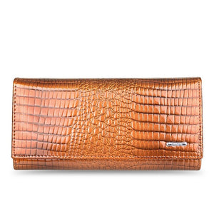 DICIHAYA Genuine Leather Women's Wallets Fallow Long Ladies Double Zipper Wallet Clutch Bag Design Red Purse Crocodile Purses