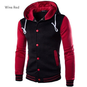 New Men/Boy Baseball Jacket Men Fashion Design Wine Red Mens Slim Fit College Varsity Jacket Men Brand Stylish Veste Homme