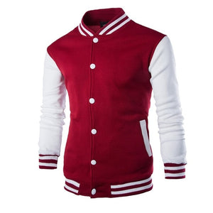 New Men/Boy Baseball Jacket Men Fashion Design Wine Red Mens Slim Fit College Varsity Jacket Men Brand Stylish Veste Homme