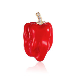 New Korea Style Women Brooch Cute Vegetables Red Chili Brooch Pin for Girl Fashion Jewelry Accessories